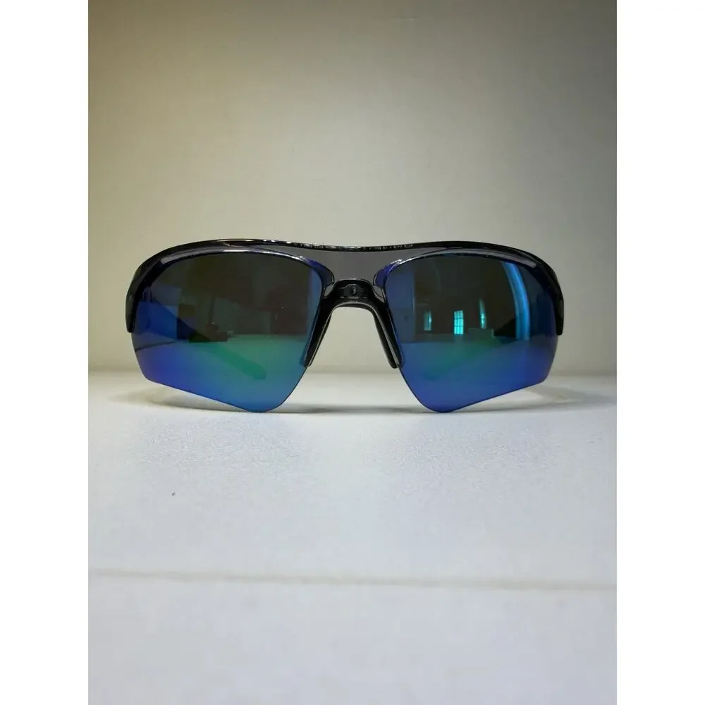 Under Armour Mens Playmaker Wrap Sunglasses Neon Shield Blue Green Athleisure